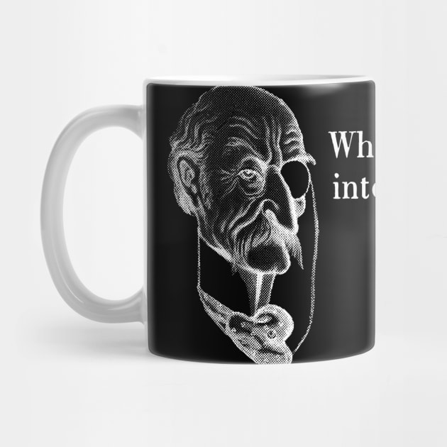 Old man with monocle: "What, no interrobang?!" in white by PlanetSnark